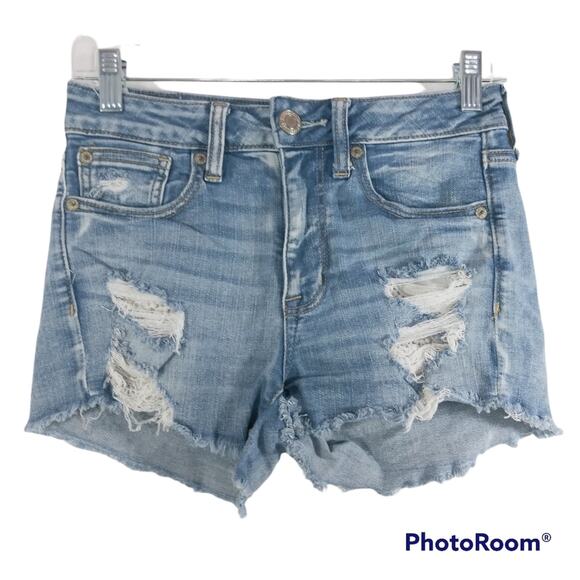 American Eagle Outfitters Next Level Stretch Hi Rise Shortie Shorts 2 - Picture 1 of 7
